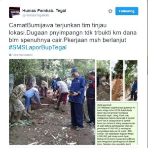 Lapor SMS BUpati Tegal