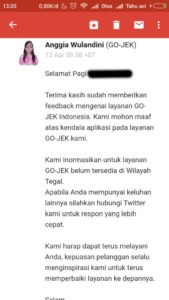 Konfirmasi Gojek Tegal