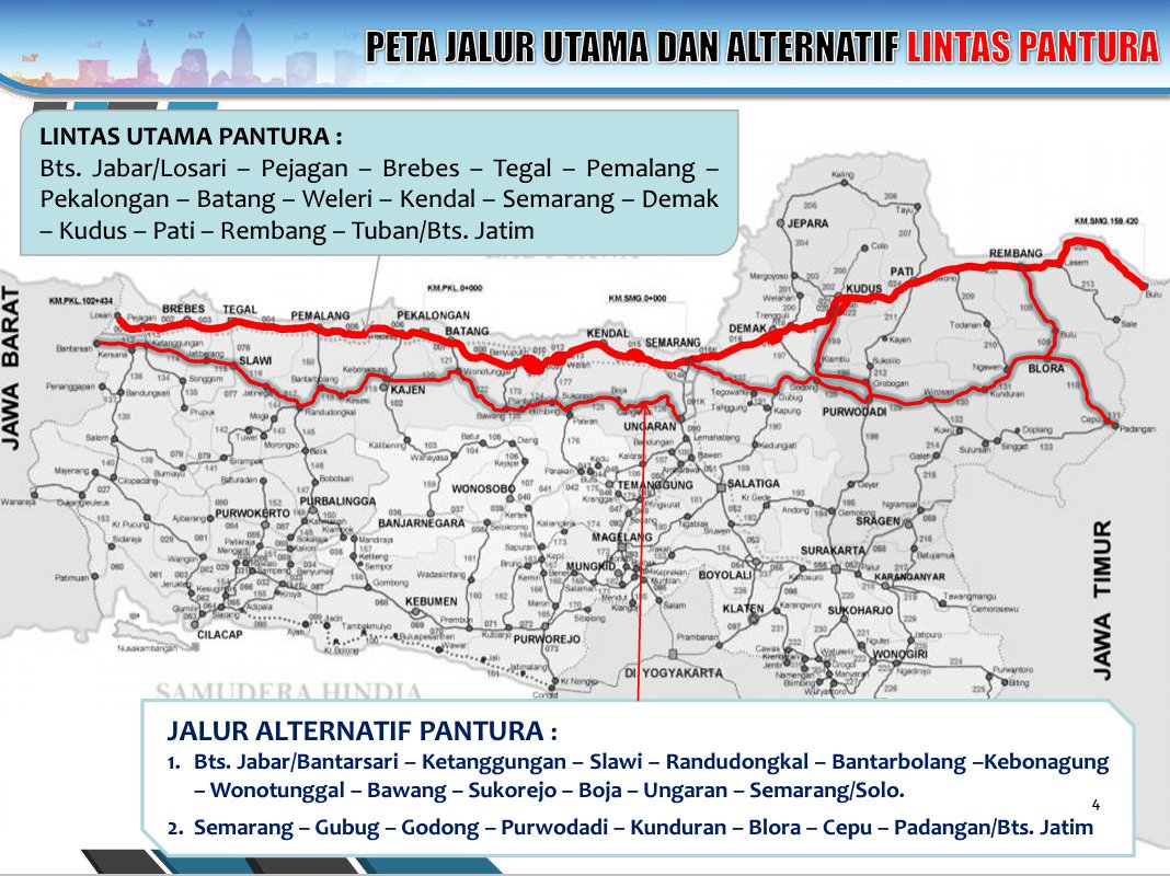 Peta Jalur Mudik di Jawa Tengah