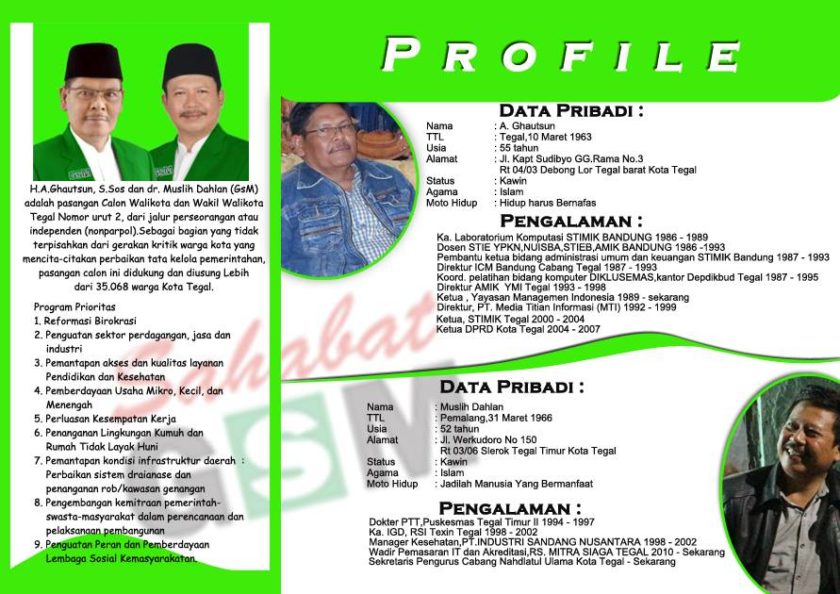 Visi Misi Bacalon Walikota Tegal nomer 2.2