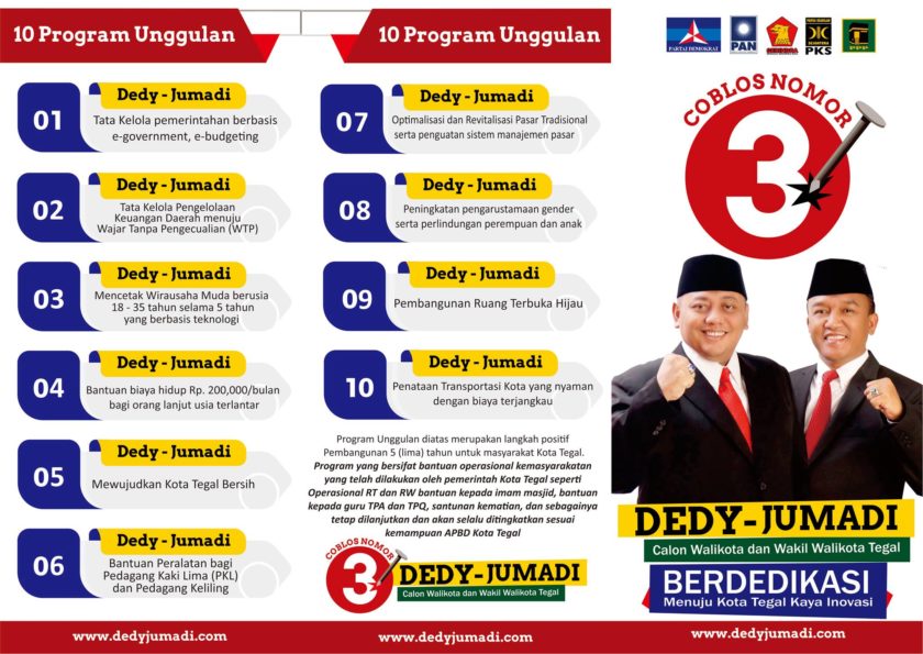 Visi Misi Bacalon Walikota Tegal nomer 3